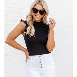 Pink Lily Black Bodysuit